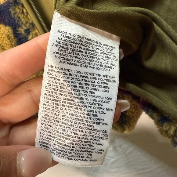 The North Face Women's Fleece Pile Jacket Tie Dye Jacquard Full Zip Size Medium - Picture 6 of 7